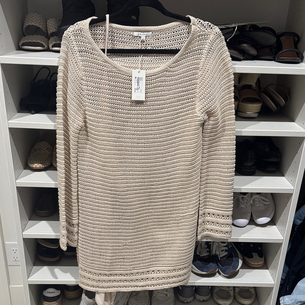 Cream Knit Sweater Dress